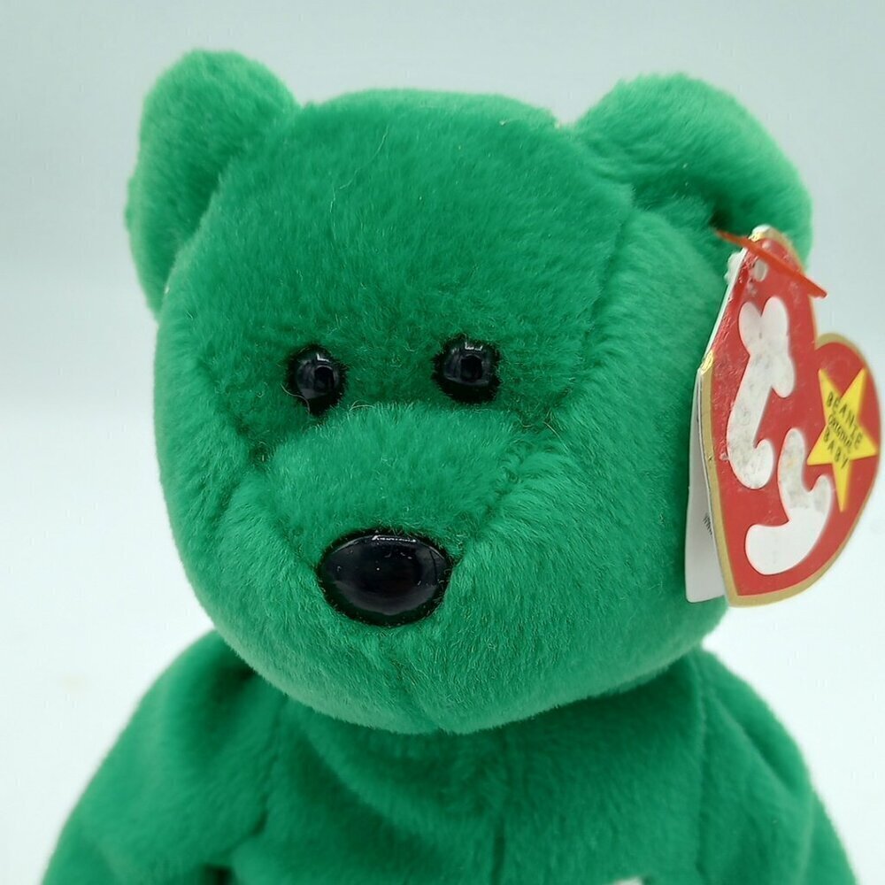 TY Beanie Baby Erin the Bear Green Shamrock Irish Clover 1997 Retired 1999 Tags
